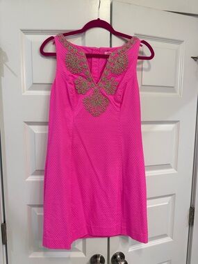 Lilly Pulitzer Gabby Hot Pink Shift Dress 6